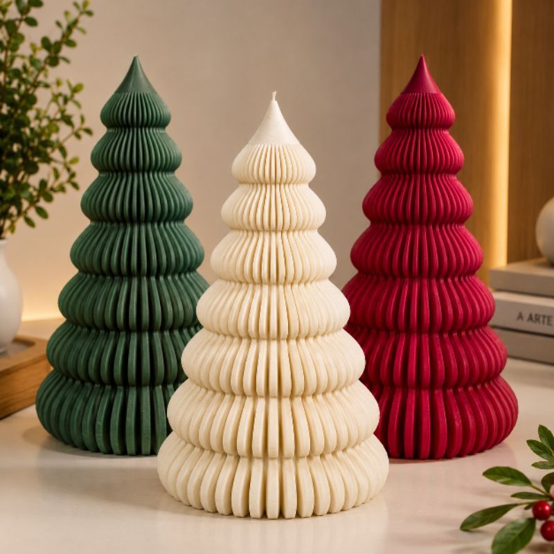 Kit 3 Mini Árvores de Natal Decorativas Minimalista Enfeite de Mesa Decoração Natalinos Pinheiro