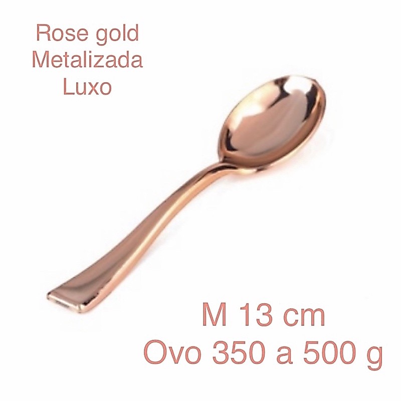 8~60 colher para ovo de páscoa rose gold metalizada 10 cm 13 cm ou 17 cm