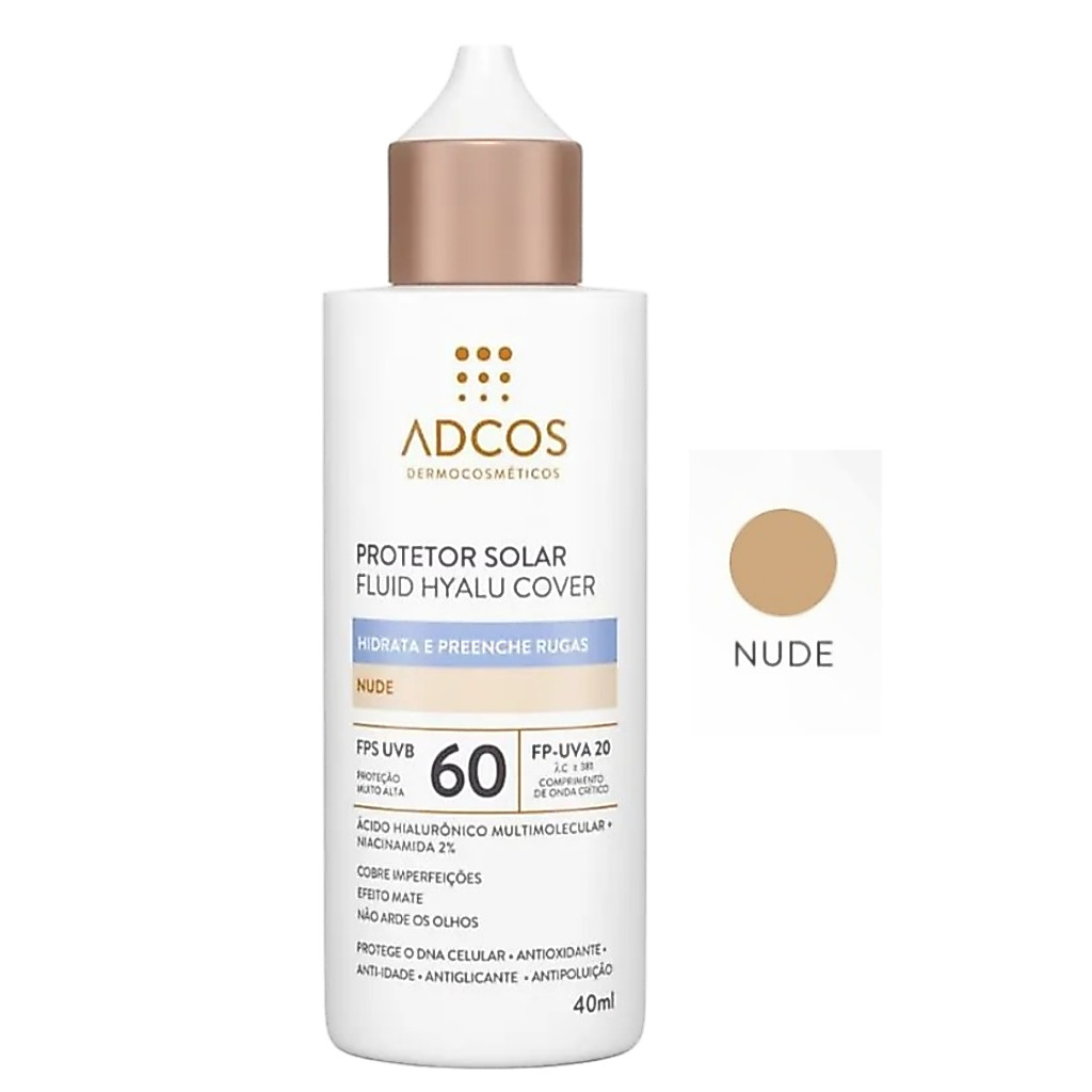 Protetor Solar Fluid Hyalu Cover Cor Nude 40ml FPS 60