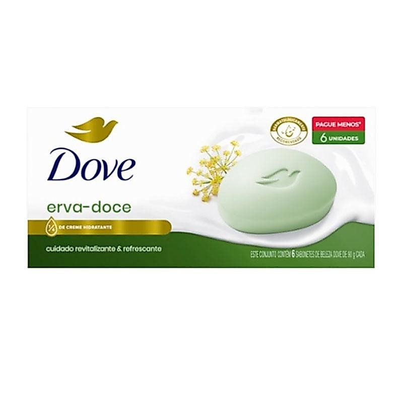 Sabonete em Barra Dove Erva Doce 90g 6 Unidades