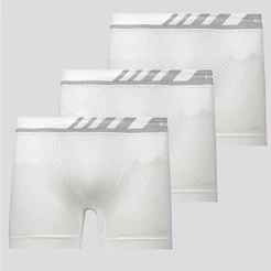 Kit de 3 Cuecas Boxer Lupo Especial Microfibra Branca