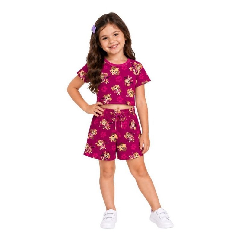Conjunto verão infantil de  menina temático da Skye