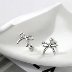 Piercing Minibarbell Prata Laço | Helix, Tragus, Conch, Boca-Medusa e Outros