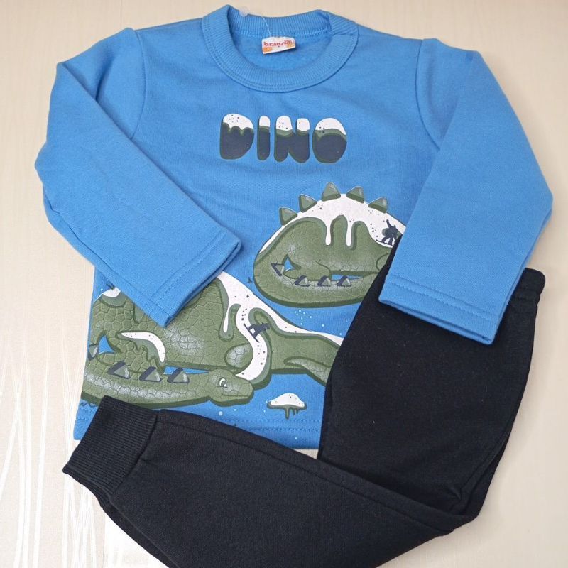 Conjunto Infantil Menino Moletom Tamanho 1 - Brandilli Blusa + Calça Moletom Quentinho Inverno - Masculino