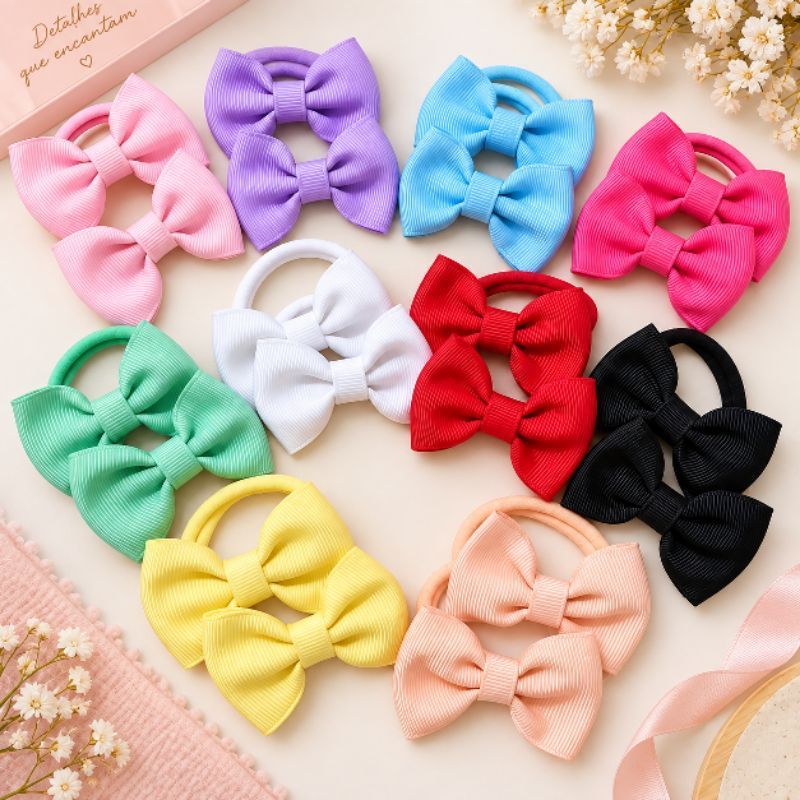 20 peças Lacinho de Cabelo Infantil Bebê Mini Xuxinhas Rabicó kit