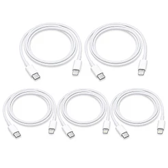 Kit 5x Cabo PD USB-C para Lightning Compatível com iPhone, iPad, 20W, 1M