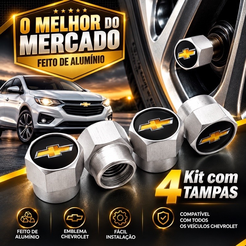 Tampas Bico Pneu Chevrolet Onix Cruze Corsa Spin S10 Montana Blaser Chevette Prisma