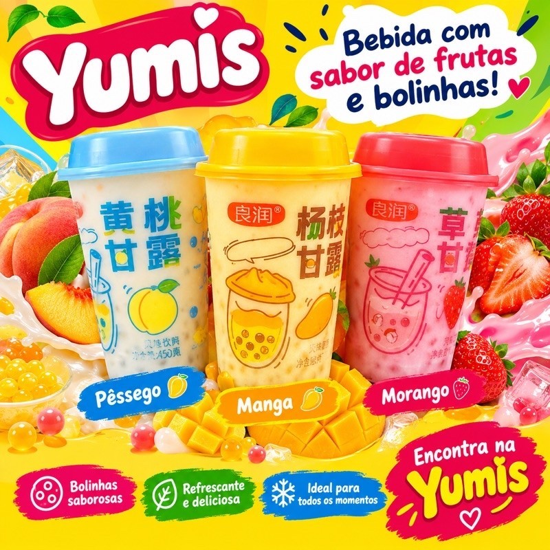 Bebida Bubble com Bolinhas que estouram na boca importado Refresco Popping Boba Bubble