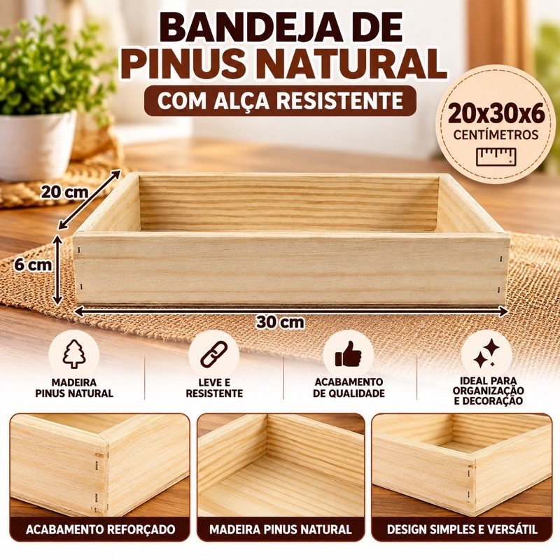 Kit 10 Bandejas café da manhã 20x30x6 cm