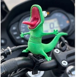 Enfeite Guidão Moto Lagarto Engraçado Bobblehead Decorativo