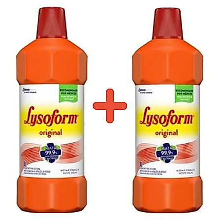 kit 2 Desinfetante Lysoform Líquido Original Limpeza Pesada e Eficiente 1L