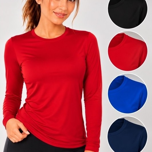 Camiseta manga longa proteção solar UV segunda pele feminina camisa lisa