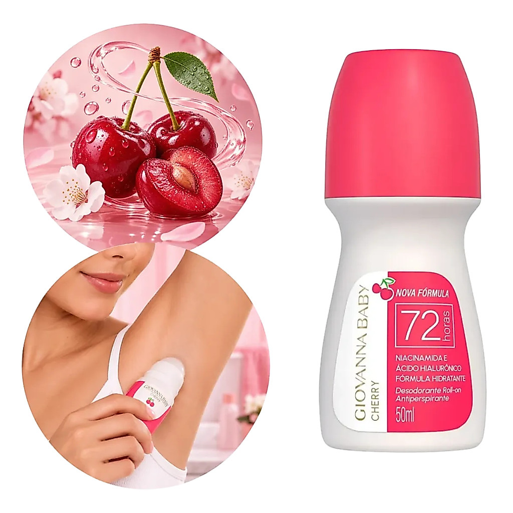 Kit 2 Desodorantes Roll On Giovanna Baby Cherry 50ml — imagem 2 de 2