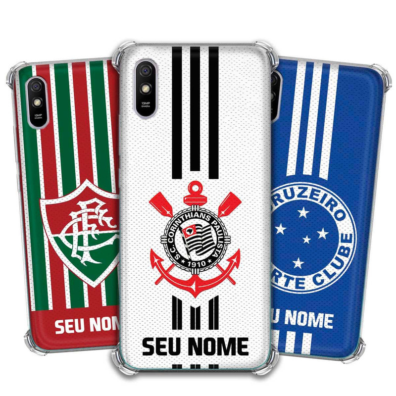 Capa Capinha - Xiaomi Redmi 9A - Futebol Times do Brasil Personalizada com nome em Oferta na Shopee