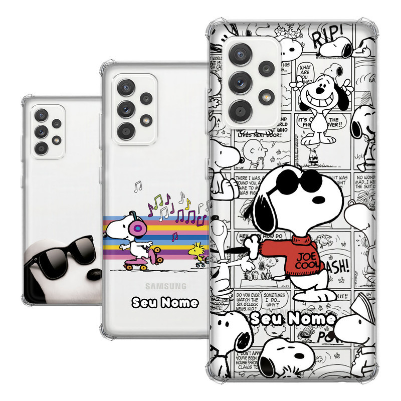 Capa para Samsung Galaxy A52S Coleção Snoopy e Charlie Brown e Woodstock