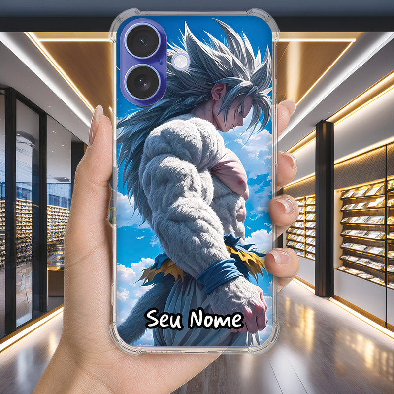 Capa Capinha IPHONE 16 PRO MAX PLUS 16e 15 14 13 MINI Anti-impacto Personalizada geek DRAGON ball nome (3541)