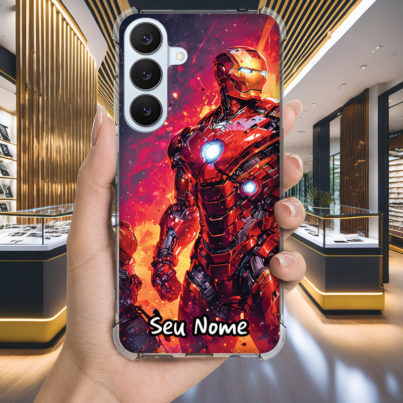 Capa Capinha GALAXY A13 A12 A11 A10S A10 A03S A07 A06 A05S A05 Anti-impacto Personalizada geek HOMEM ferro nome (3566)