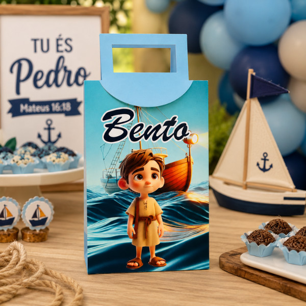 Sacolinha P Personalizada Lembrancinha Festa de Aniversario Tu és Pedro