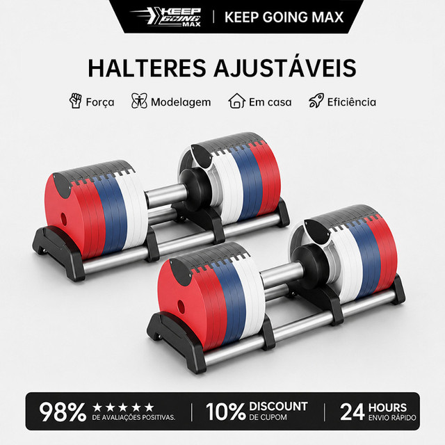 KEEP Halter Ajustável Regulável Dumbbell Academia Fitness