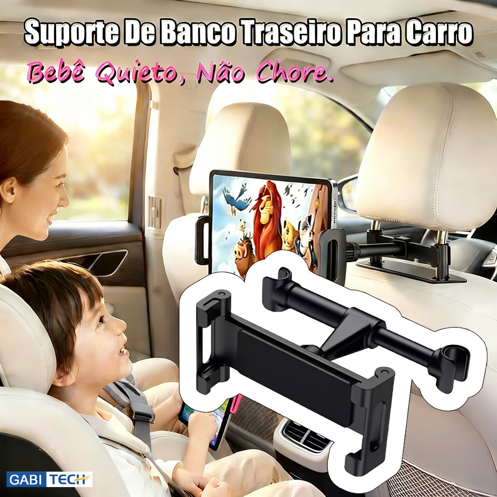 Suporte Veicular Para Celular E Tablet Banco Traseiro Suporte De Tablet Dobrável E Extensível 360º Giratória Ajustável