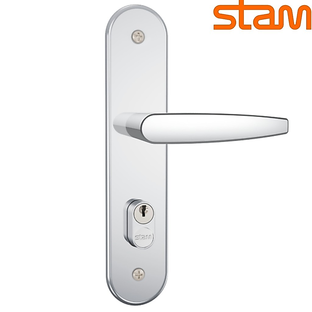 Fechadura Stam 804/33 Cromado Espelho de Inox com Cilindro de 52mm (Gorje) - 404