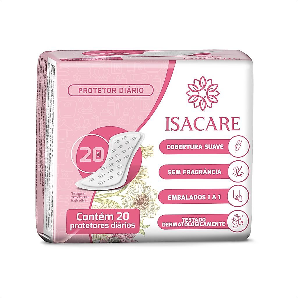 Absorvente Isacare Protetor Diário Cobertura Suave - 20 Unidades