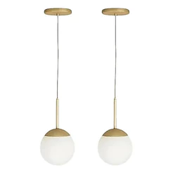 Lustre Kit 2 Pendentes Jabuticaba Globo 15 Cm Fosco E27 Dou