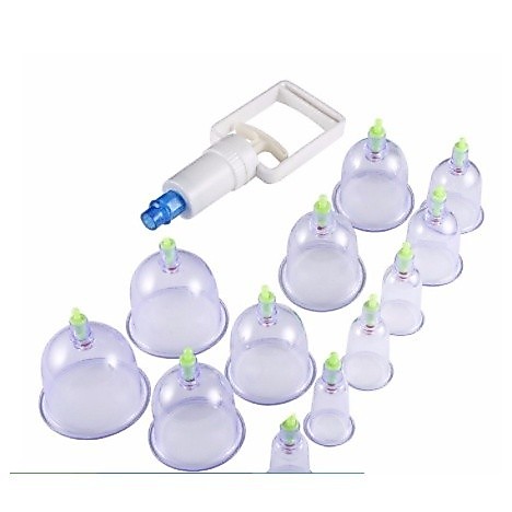 Kit 12 Ventosas + Bomba,Para Terapia / Massagem / Cuidados Com A Saúde Ventosa Promoção