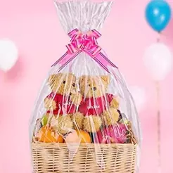 kit 10 Sacos Para Cesta De Presentes + 10 Laços Café da manhã Natal Vários Tamanhos Premium