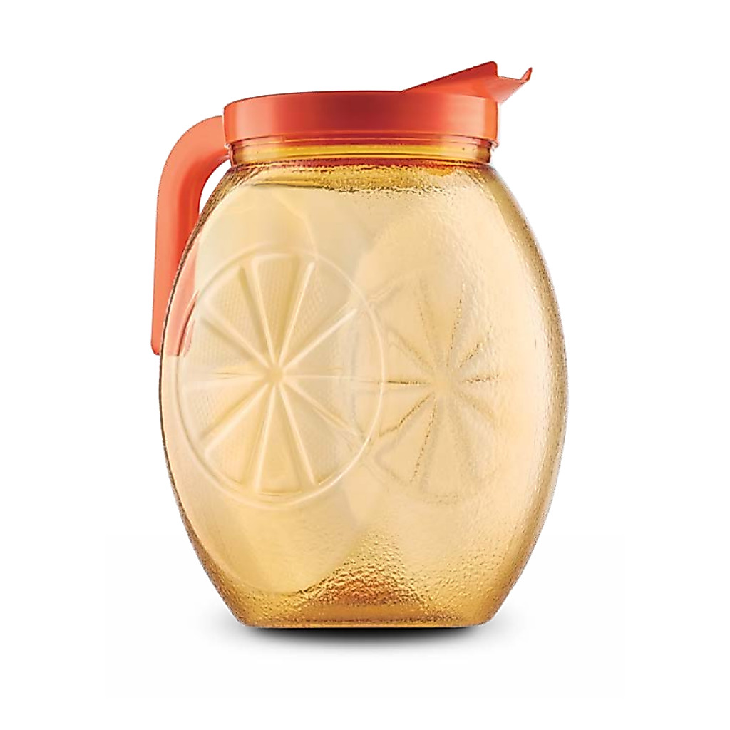 Jarra Ice Laranja 2,65 litros Plástica Bico Ergonômico Tampa Rosca Textura Achadinhos Shopee
