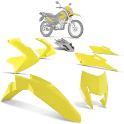 Kit Carenagem Plástica Cromo Forte 5 Peças Para Moto Nxr Bros 150 2009 2010 2011