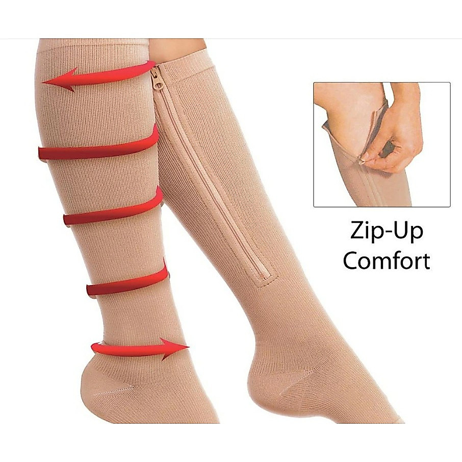 Meia de Compressão 3/4 com Zíper 20-30 mmHg