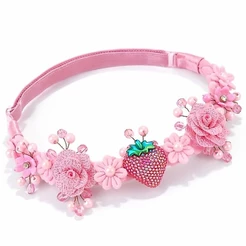 Tiara para bebê menina luxo laço infantil menina rosa moranguinho morango