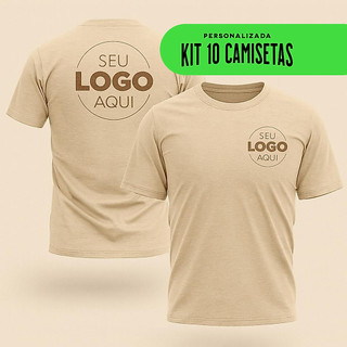 KIT 10 Camisetas da Sua Empresa ou Estampa Preferida Personalizada - 100% Algodão