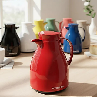 Garrafa Termica Paris Bule 500ml Unitermi Gatilho Ampola Vidro Cafe Cha Leite Mesa Cozinha Escritorio