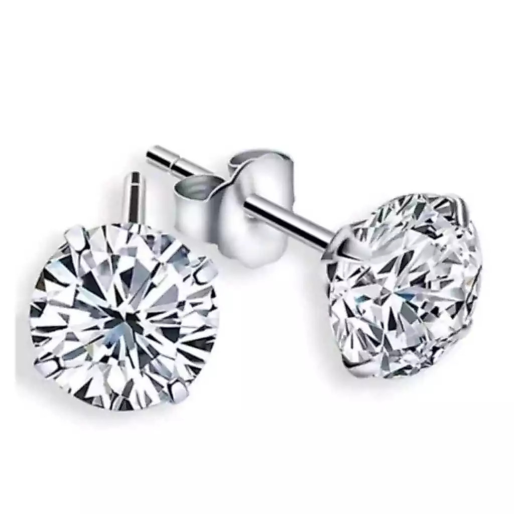 Brinco Masculino Feminino Zircônia Diamante Ponto de Luz Unissex Aço Inox  Hipoalergênico