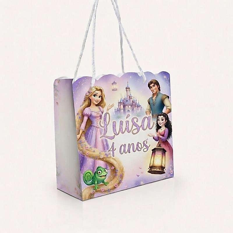 PEGUE E MONTE - Kit Sacolinha Surpresa Personalizada Rapunzel Enrolados Menina | Lembrancinha Festa Infantil