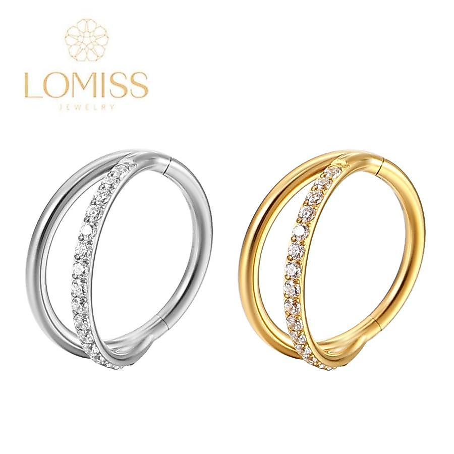 Piercing Argola AçO CirúRgico Pvd Segmento Articulado Fileira ZircôNia de camada