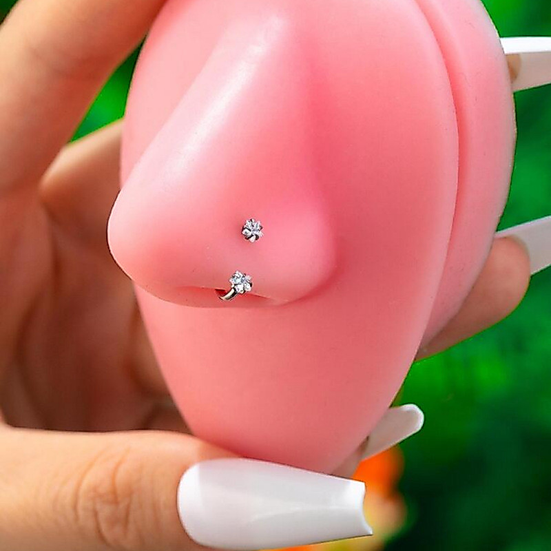 Joias de Nariz em Aço Inoxidável, Piercing de Nariz em Aço Titânio, Acessórios de Moda para Mulheres