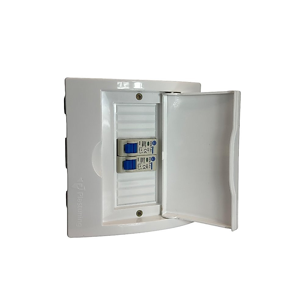 Quadro Caixa de Distribuição Para 6 Disjuntor DIN Tampa Branca de Embutir Com Suporte Para Disjuntor