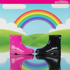 Bota Galocha Infantil Molekinha Menina Brilho Conforto Original