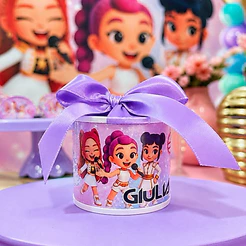 Kit tubolata personalizada guerreira do k pop 5x6 - Lembrancinhas guerreiras do k-pop | chá de bb | maternidade |