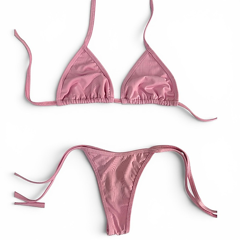 Conjunto Biquíni Sexy Fio dental Cortininha Amarração
