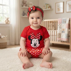 Body Infantil Bebê Menina RN Mesversario Minie vermelha Promoção
