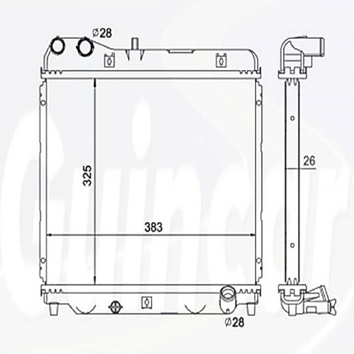 Radiador Honda Fit 1.4/1.5 2004 2005 2006 2007 2008 Manual — imagem 2 de 2