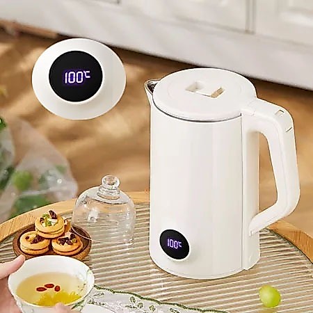 Chaleira elétrica inoxidável garrafa de chá 2,5L display digital desligamento automático 110V O6