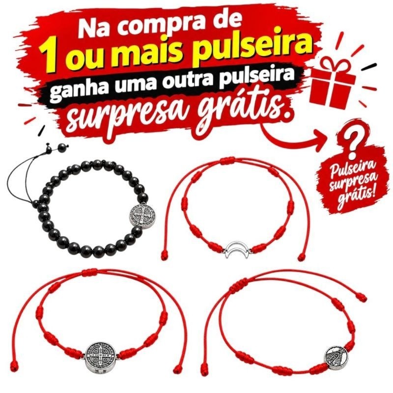 🎁🔥 Na compra de 1 ou Mais Pulseira Macramê,Hematita,7 Nós da Kabbalah,Ganha uma pulseira de brinde! 😍✨