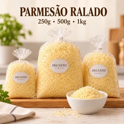 Queijo Tipo Parmesão Ralado Fino, Médio ou Grosso 100g 250g 500g – Decanto Suaçuí