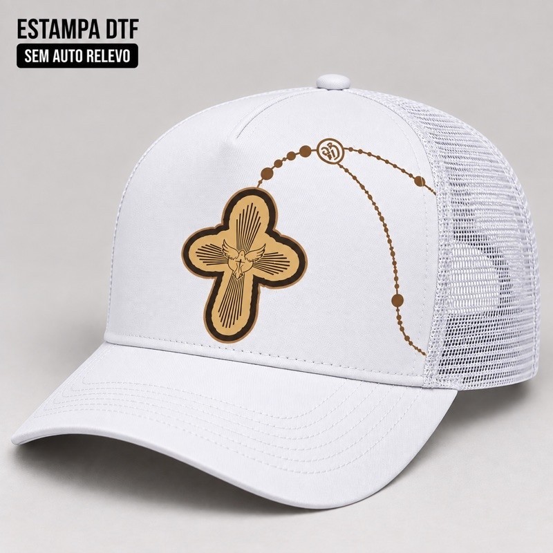 Boné trucker terço lançamento respirável aba curva