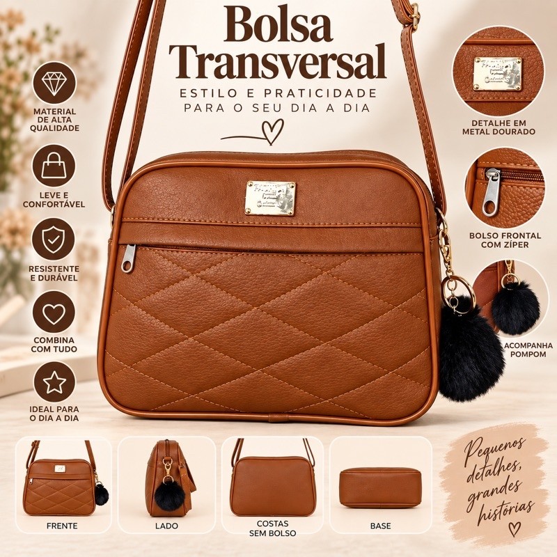 Bolsa Feminina pequena Branco Alça Transversal Reforçado Com Chaveiro ENVIO RÁPIDO